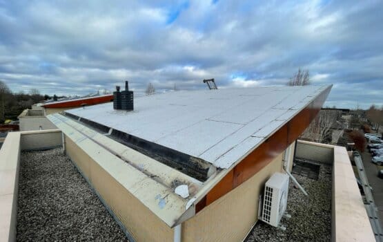 White cool roof covering by Trudodak